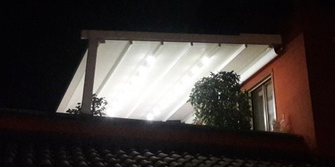 Pergole Gibus-MED VIVA con illuminazione Led.
Abitazione di Benna